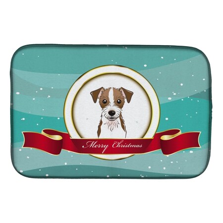 Carolines Treasures Jack Russell Terrier Merry Christmas Dish Drying Mat BB1512DDM